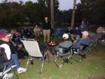 The nightly campfire kept the evening chill away.