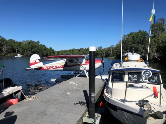 Float plane came in to join the crowd on the dock.  