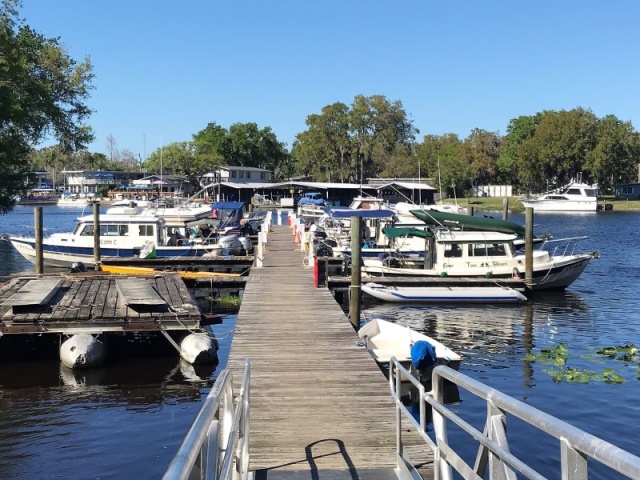 Two days before the official start of the gathering, and the west dock at Hontoon is already full of C-Dorys!