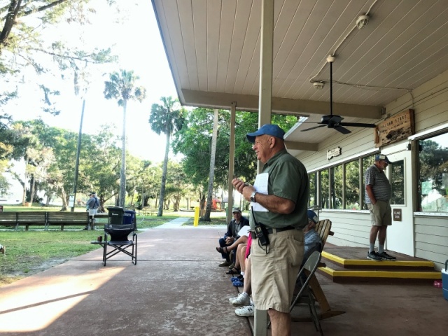 Our host Tom giving the first Captain\'s meeting of the gathering.