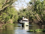 One of the boats coming out of the Cut between the Hontoon Dead River and the St. John\'s River.