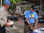 Mike and Lee getting the franks ready to cook.