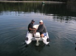 My brother Gary, on the left, and me on his dinghy; Sucia Island 2007