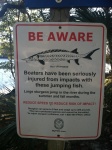 Lots of these signs all up and down the river. Since we were there in the middle of winter it was not a problem for us and we did not see any jumpers.