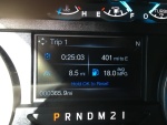 Visual mileage average of the day.