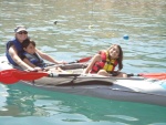 Daughter Robin and Grandchildren Maya and Devin in Kayak at Catalina