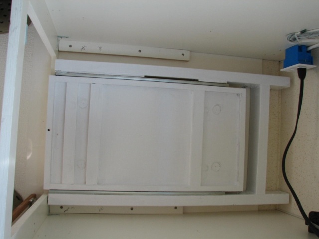 Frame bolted down and retracted