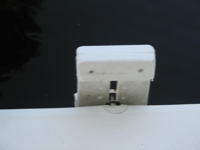 Dinghy outboard bracket on swim ladder bracket