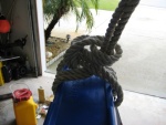 clove hitch, and then two half hitches over two lines