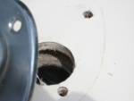 hole with balsa core damage where 360/anchor light rests