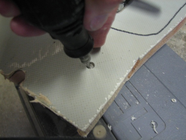 Dremel bit under cutting hole