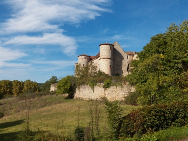 Chateaus were sometimes a bike ride away.  This one was abandoned and the courtyard was overgrown.  