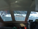 View out the window in Harriman Fjord in Prince William Sound