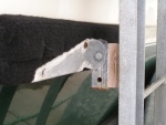 (Dora~Jean) Close-up, starboard cheek block (looks like some new SS hardware is in the forecast...)