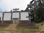 We had a tour of the longhouse by one of the watchmen (actually a watchwoman).  The totem is a memorial to her sister.