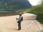 Sager lake was warm and beautiful.