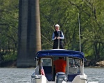 Mike and Brenda aboard Gypsy leading the convoy