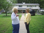 Mrs Byrd & Cathy greeting each other when we arrived