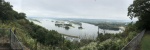 View of a bit of the Lansing Marina, and of the Mississippi River from Mt. Hosmer Veterans Memorial Park view point.