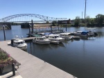 All of us in our slips at Port of Dubuque Marina