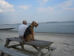 A man and his dog.  Cape Fear River