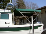 Free-standing canvas, not attached to the cabin for good air flow on hot days