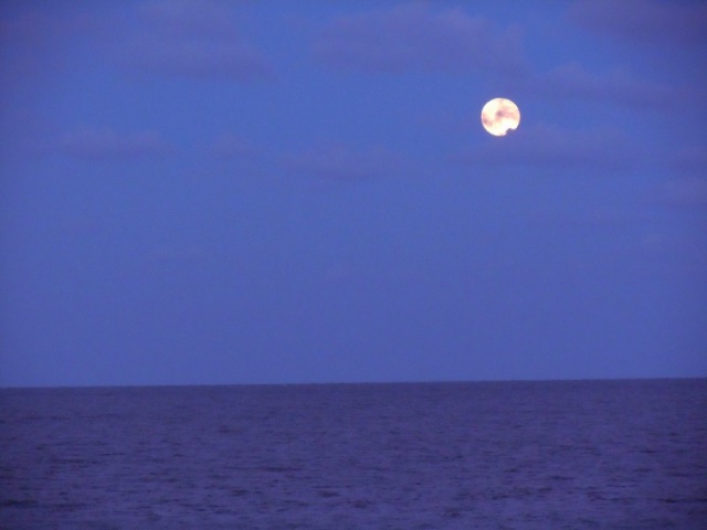 Full moon over Lake Erie.