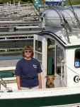 Marcia and Boomer getting ready to head for the Canadian side of Lake Erie