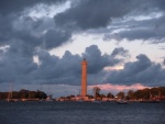 Perry's Monument, before the storm.  Winds to 55 mph to follow shortly.