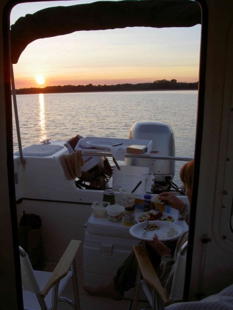 (Valkyrie) Sunset Dinner in East Harbor, western Lake Erie.