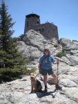 Marcia and Boomer hiking to Harney's Peak, Custer State Park, SD.  The seven mile trip seemed steeper and higher than the last time we were there (ten years before)!
