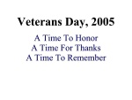 Veterans Day, 2005