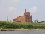 (Viewfinder) Dubuque brewery behind the floodwall