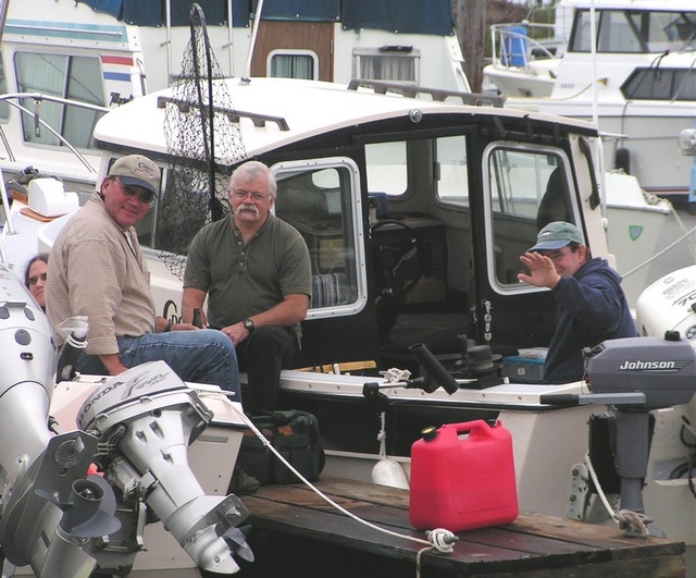 Tim, Terry and Dave (Ann Peeking Out Behind Tim) on Raven