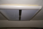 Boat mods 013 - Interior cover for V-berth hatch.  Shown with screen & shade each half closed.