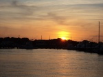 Sun setting over the marina