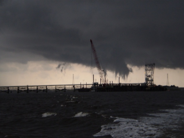 Not a good sight to see out on the water just before docking.