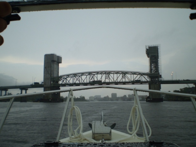Coming into the Wilmington riverfront...in the rain.