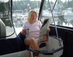 Coffee and the morning paper in the cockpit, after our first night aboard... nice!