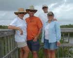 The crews of Discovery and Wild Blue on an observation tower