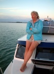 Joan enjoying the day\'s last rays...