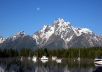 Moon over Mt. Moran