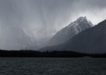 rain coming over the mountains