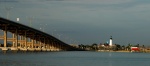 The causeway and lighthouse at Port Isabel