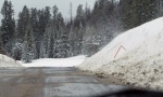 Crossing the pass - SNOW!