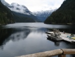 View of Princess Louisa Inlet.  McDonald Is. in the distance.