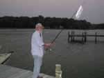 Bruce Holly catches the elusive styrofish.