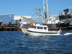 Hunky Dory checking out the big boys in New Bedford Harbor