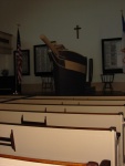 Pulpit made of a bow in the chapel