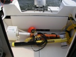 Magnetometer and side-scan sonar in cockpit.